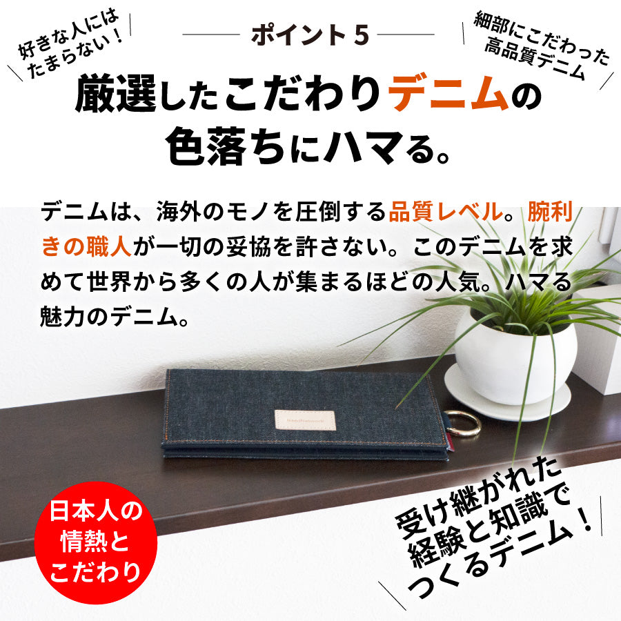 長財布 日本が誇るデニム 小銭入れ 長財布 スリム 軽量 二つ折り 折りたたみ