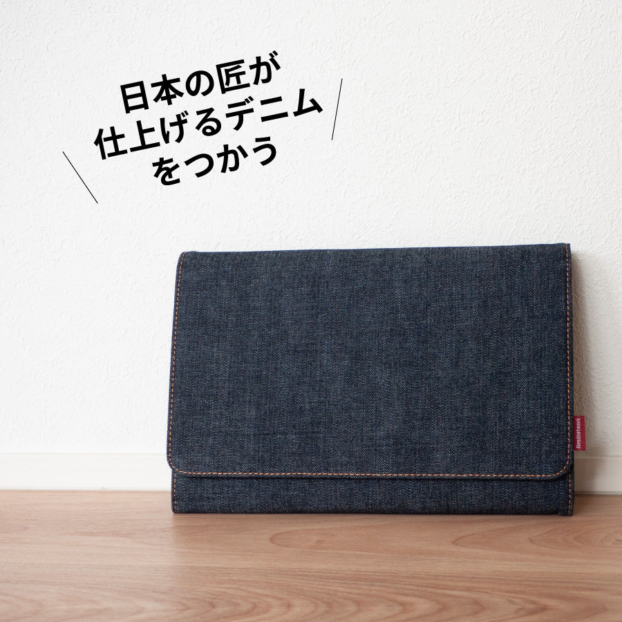 母子手帳ケース 日本が誇るデニム ジャバラ 2人分 レディース マルチケース