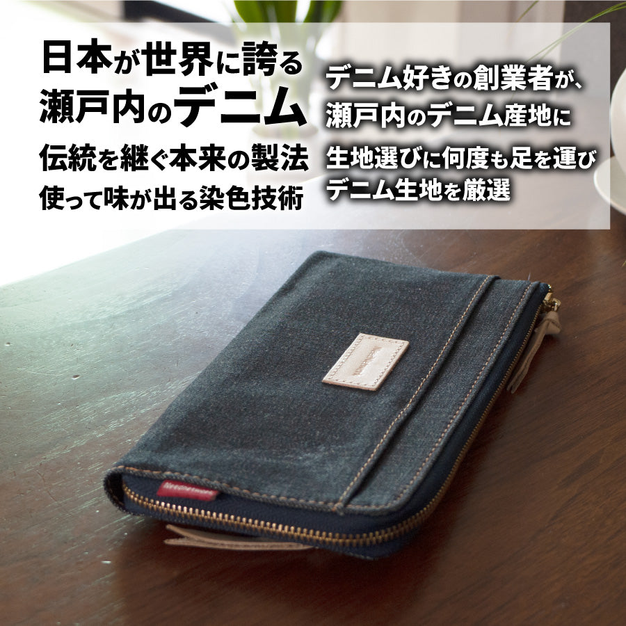 長財布 日本が誇るデニム L字ファスナー 財布 薄型