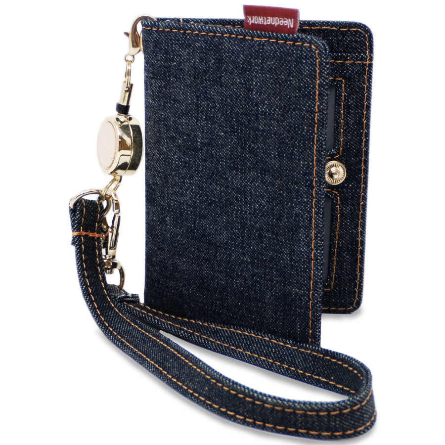 パスケース 定期入れ 日本が誇るデニム リール付き レディース メンズ