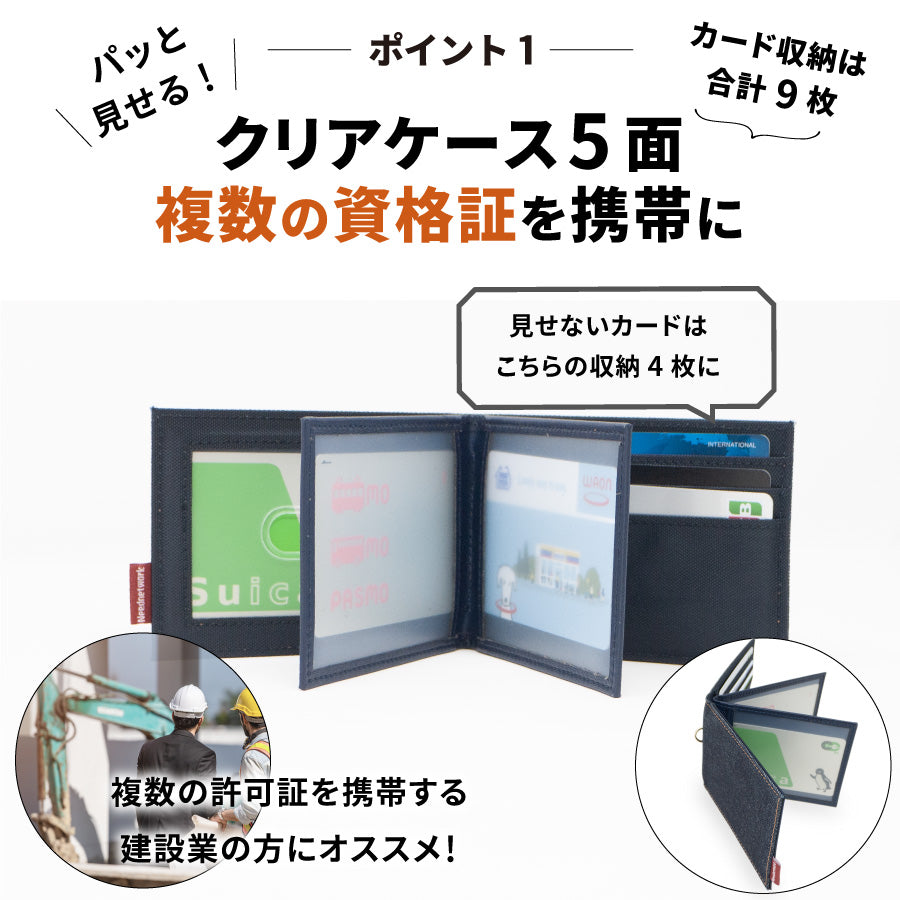 パスケース 定期入れ 日本が誇るデニム 免許証ケース メンズ 二つ折り