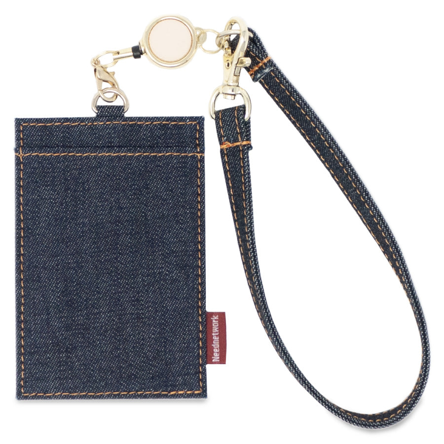 パスケース リール付き 日本が誇るデニム 定期入れ icカード カードケース