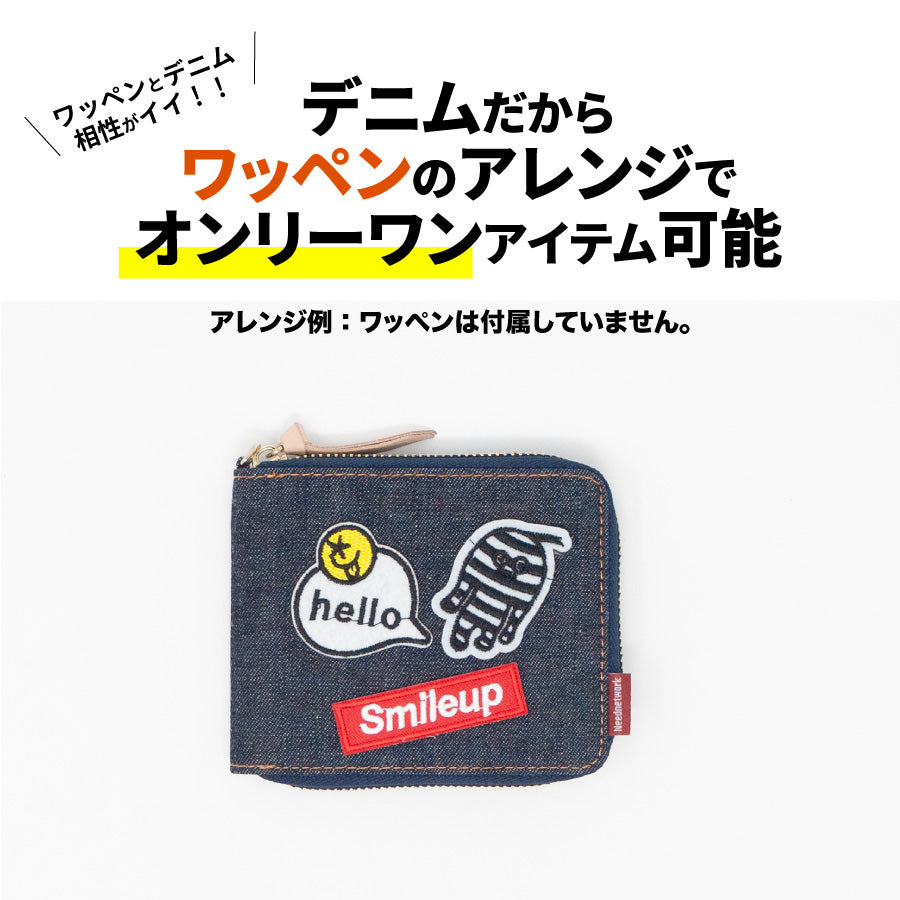 財布 二つ折り 日本が誇るデニム ラウンドファスナー財布 二つ折り財布 メンズ ミニ財布