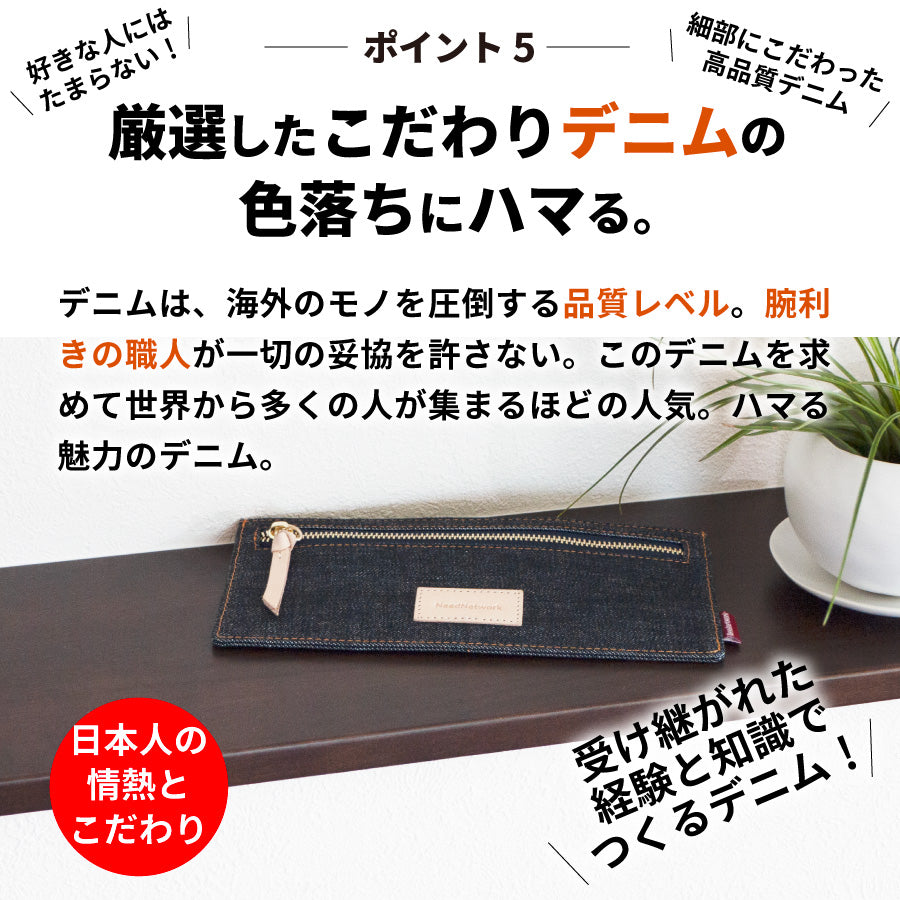 長財布 岡山デニム 薄型 財布 スキミング 防止 極薄 スリムウォレット