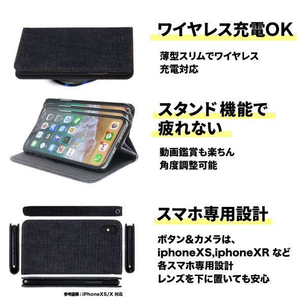 iphone ケース 手帳型 日本が誇るデニム スマホケース Xperia GooglePixel