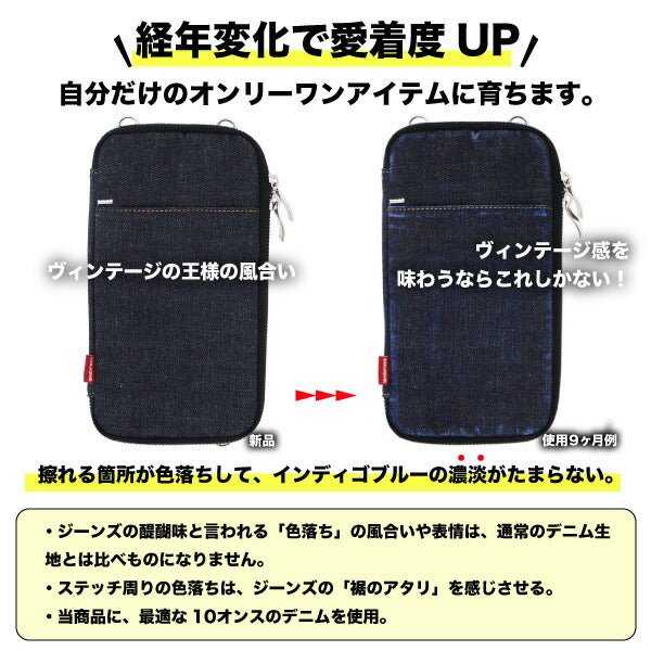 スマホポーチ スマホバッグ 日本が誇るデニム ポシェット ショルダー 斜めがけ