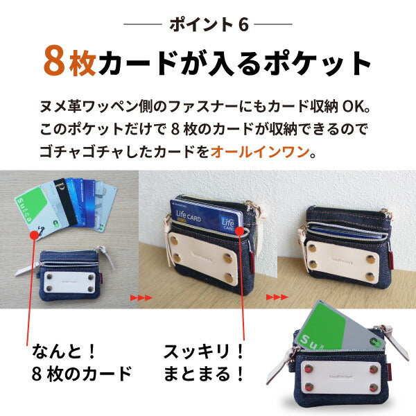 コインケース 日本が誇るデニム パスケース 小銭入れ 定期入れ IDカードホルダー