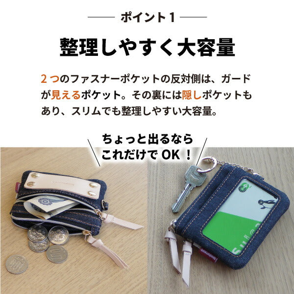コインケース 日本が誇るデニム パスケース 小銭入れ 定期入れ IDカードホルダー