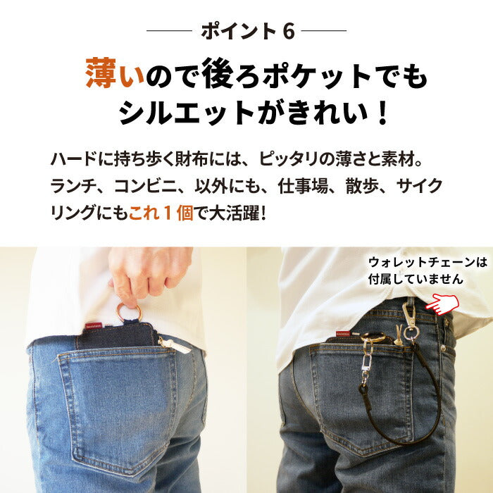財布 L字ファスナー 日本が誇るデニム 薄い BOX型 小銭入れ 大容量 ボックス型小銭入れ