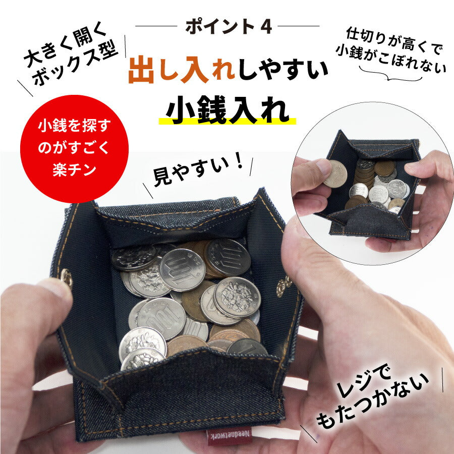 マネークリップ 日本が誇るデニム 財布 小銭入れ付き カード入れ付き