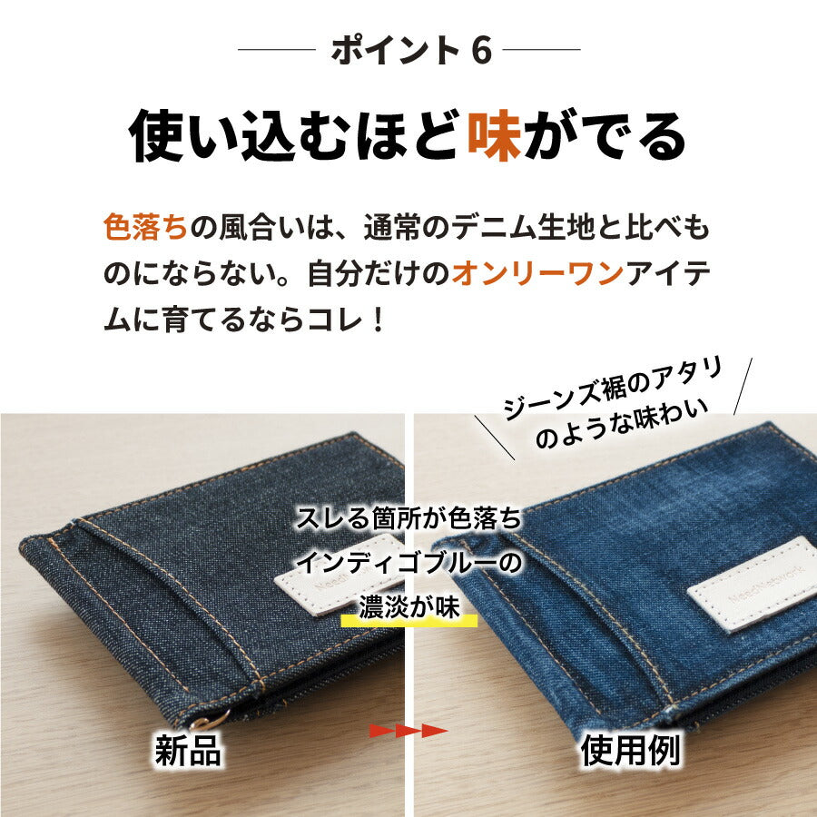 マネークリップ 日本が誇るデニム 財布 小銭入れ付き カード入れ付き