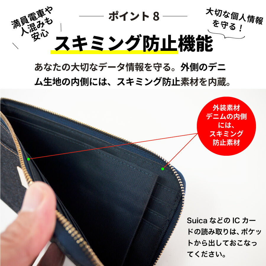 長財布 日本が誇るデニム L字ファスナー 財布 薄型