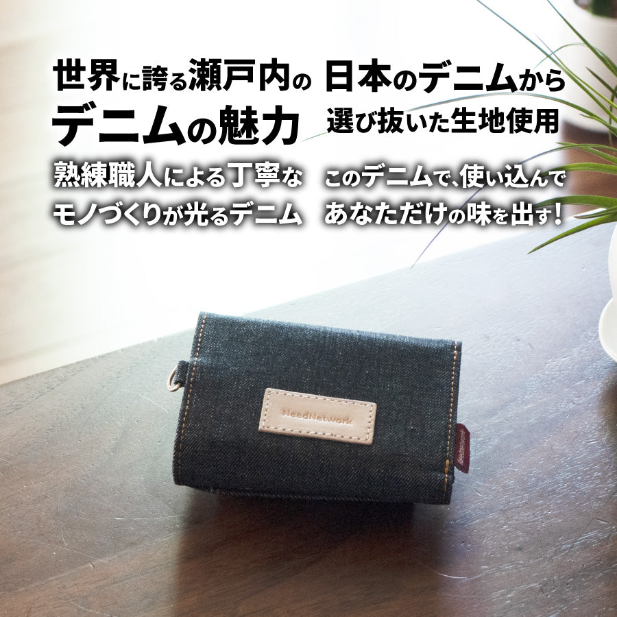 ミニ財布 日本が誇るデニム 三つ折り財布 ミニウォレット 財布 三つ折り 小さい財布