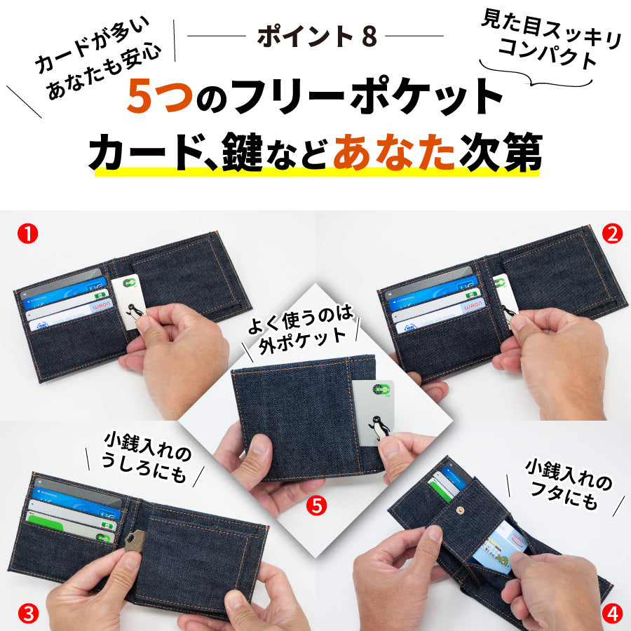 財布 メンズ 二つ折り レディース 札 小銭 box型 ボックス型 使いやすい スリム