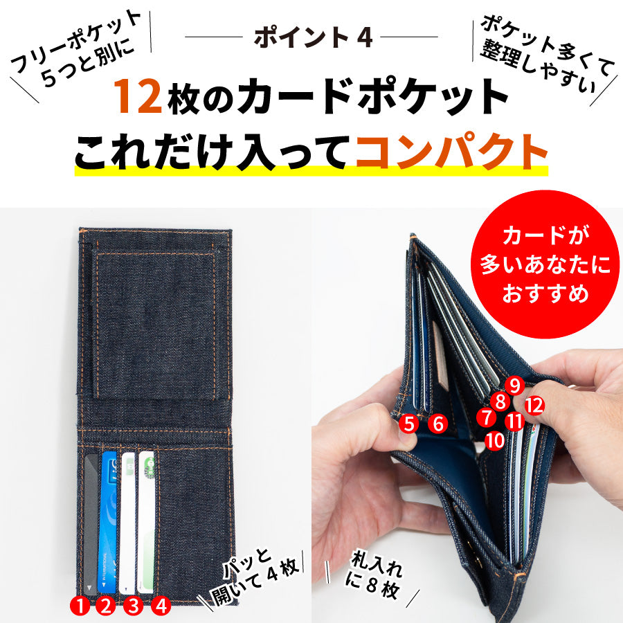 財布 メンズ 二つ折り レディース 札 小銭 box型 ボックス型 使いやすい スリム