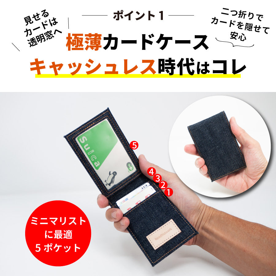 カードケース 薄型 レディース メンズ スリム パスケース 定期入れ 二つ折り 免許証ケース